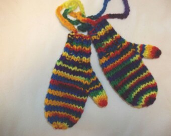 Toddler Size Mittens On A String