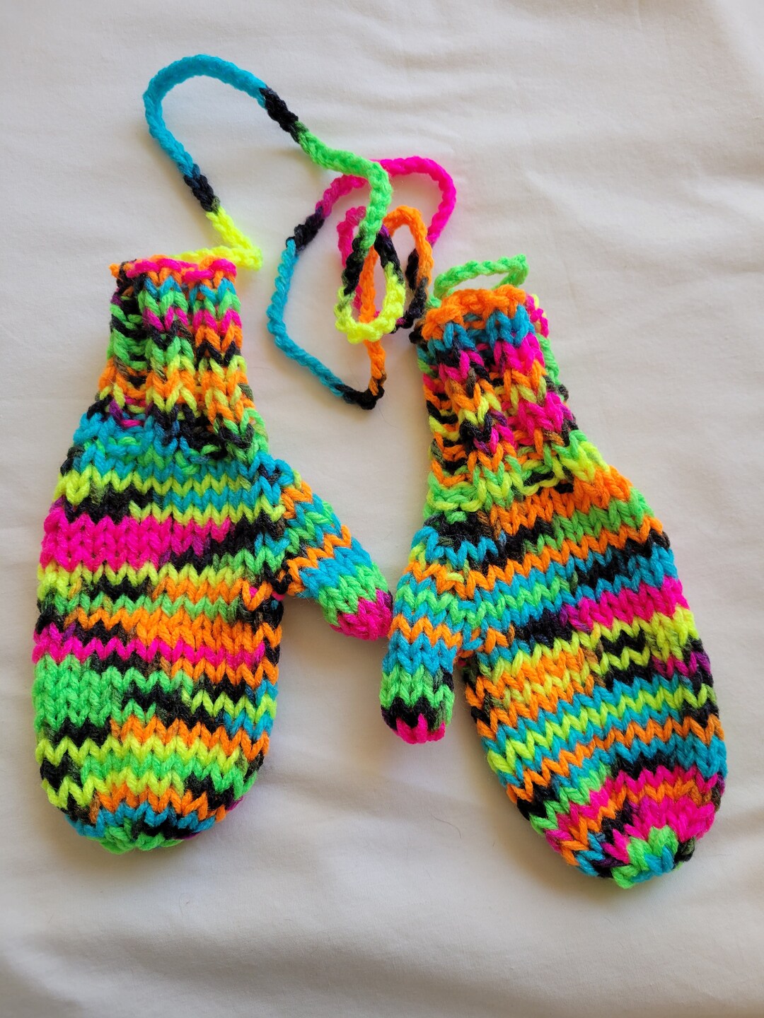 Childs Mittens on A String Etsy