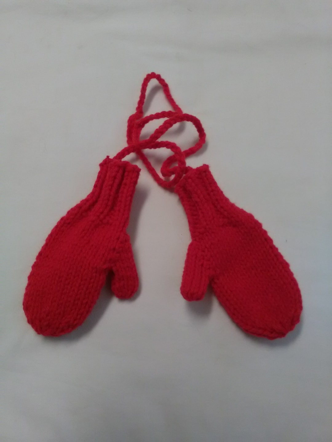 Toddler Mittens on A Stringhot Red Etsy