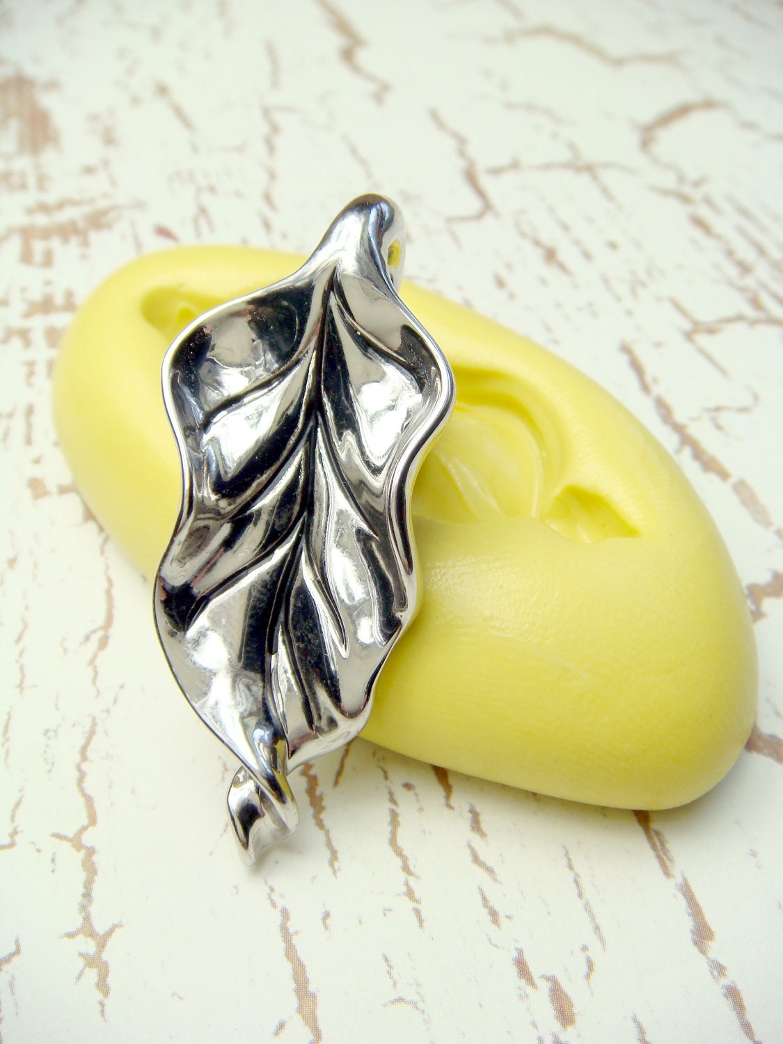 Wavey Leaf Flexible Silicone Mold Push Mold Polymer Clay Etsy