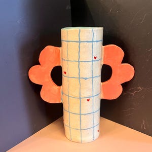 Handmade Ceramic Vase with Sculptural Handles