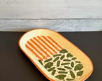 Handmade Ceramic Snack Plate – Modern Turquoise Pottery Dish