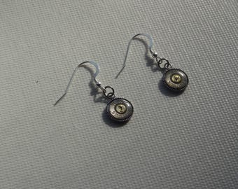 Sterling Silver 9 mm Case Head Dangle Earrings