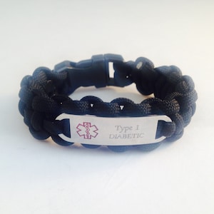 Medical ID Bracelet -Custom Paracord Weave & Personalized