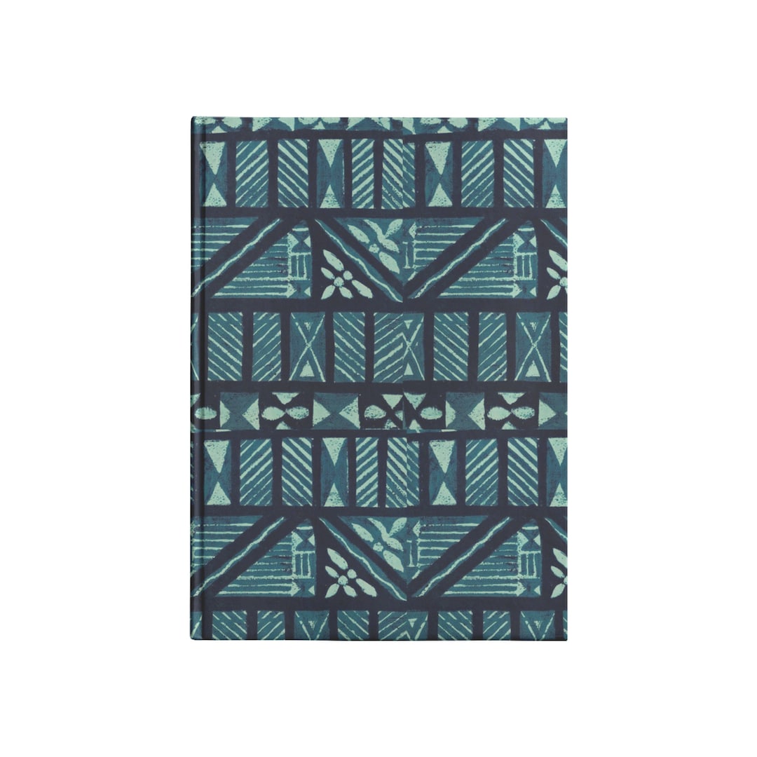 Tiki Notebook Blue Tiki Barkcloth Print Notebook Journal - Etsy