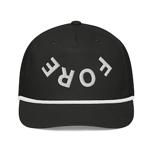 Golf Rope Hat – Black Rope Cap with “FORE” Golf Logo – Stylish Summer Golf Cap for Men & Women