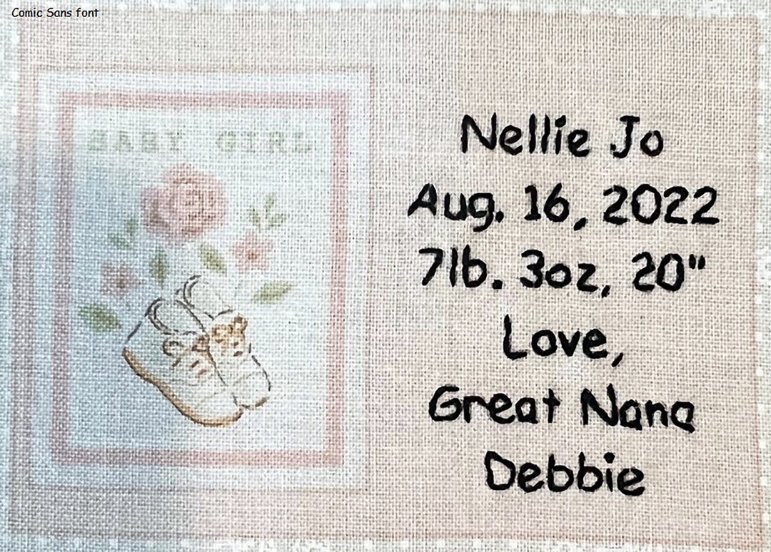 Baby Quilt Label Baby Girl, Custom Made and Hand Embroidered Etsy