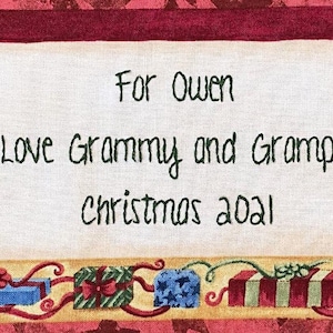 Weihnachten Quilt Label - Weihnachtsgeschenke - Handgemacht und Handbestickt