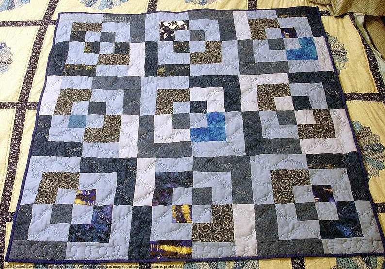 Custom Made Lap Quilt Patchwork Quilt Geometric Quilt FREE US Shipping Reduced Int/'l Shipping Bento Box Quilt