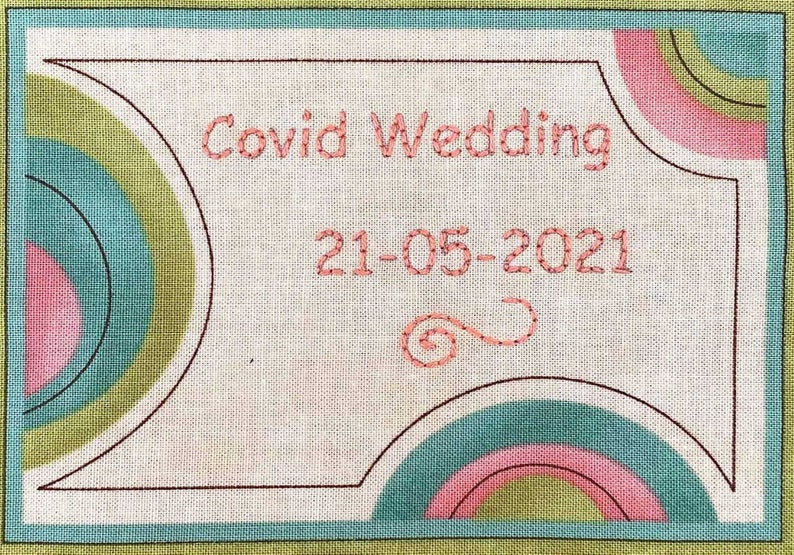 Tree Embroidered quilt label green leaf leaves to personalize with your own text Tree Embroidered quilt label green leaf leaves to personalize with your own text