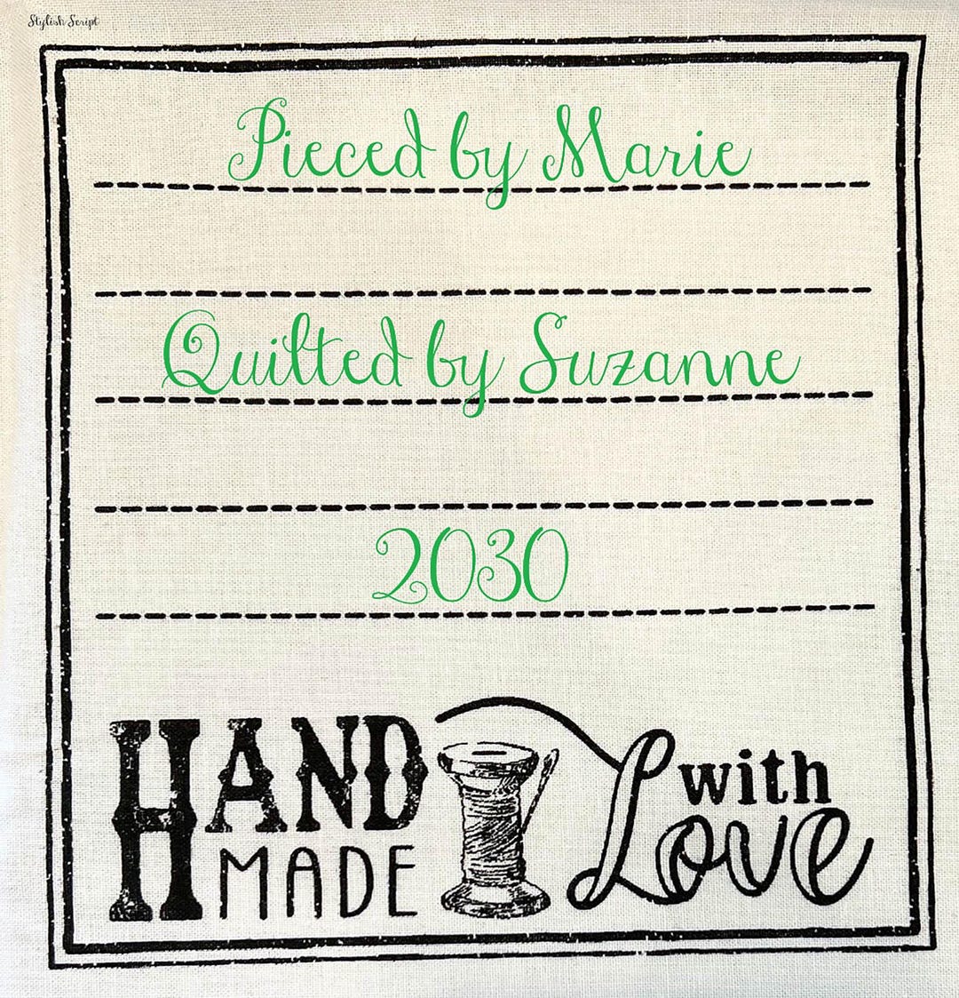 Quilt Label - Handmade With Love, Spool of Thread, Custom Made & Hand ...