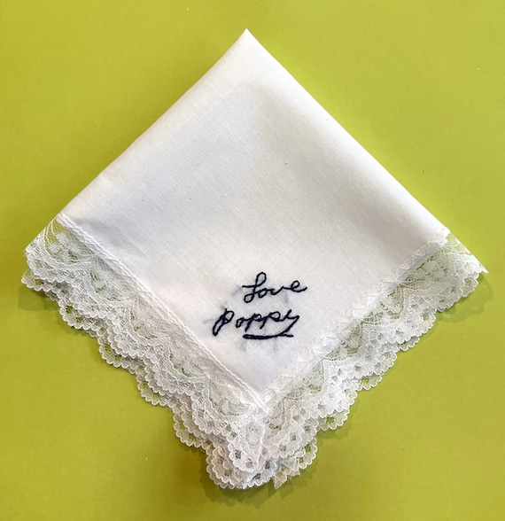 Wedding Signature Handkerchief for Women, Custom Made & Hand