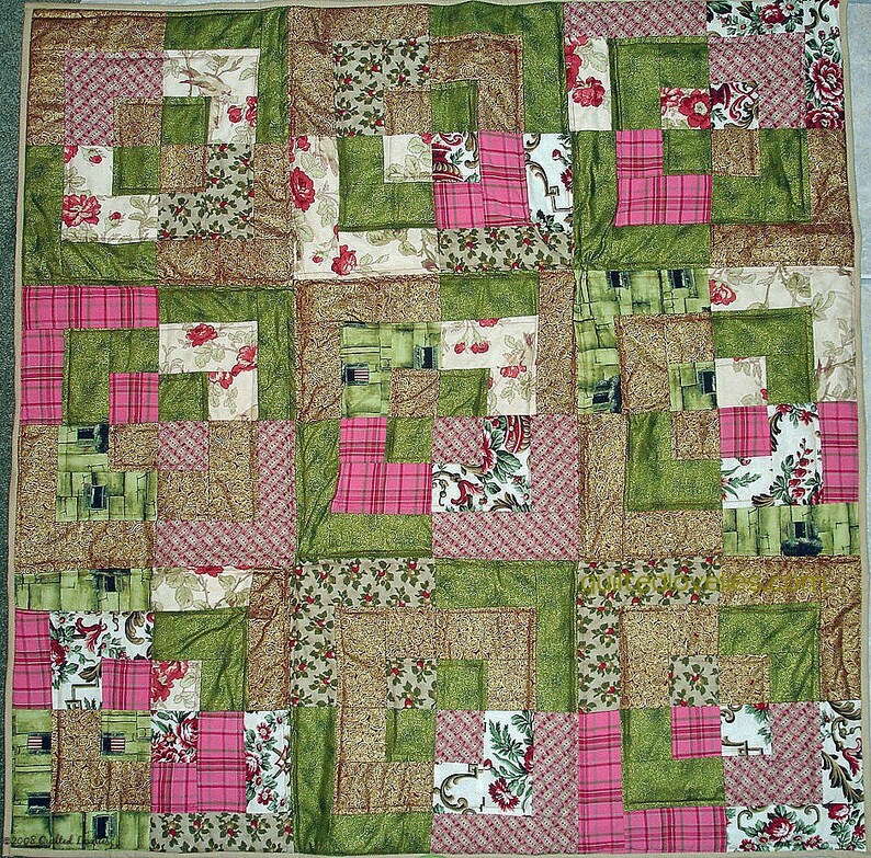 Custom Made Lap Quilt Patchwork Quilt Geometric Quilt FREE US Shipping Reduced Int/'l Shipping Bento Box Quilt