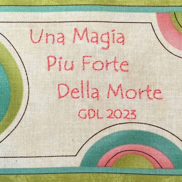 Quilt Label - Half Dots, Custom Made & Hand Embroidered