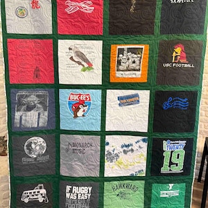 Personalisiertes T-Shirt Memory Quilt: Patchwork Erinnerungsstück