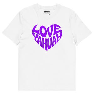 Love YAHUAH T-shirt – Hebreeuws Israëlitisch shirt, T-shirt heilige naam, aanbiddingskleding, JHWH, Yahusha, Paleo-Hebreeuws, Juda, apart shirt