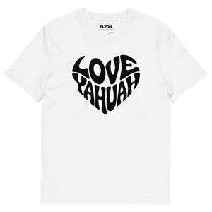 Love YAHUAH T-shirt – Hebreeuws Israëlitisch shirt, T-shirt heilige naam, aanbiddingskleding, JHWH, Yahusha, Paleo-Hebreeuws, Juda, apart shirt