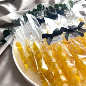 Personalisierte Zitronen Süßigkeiten, Süße Gastgeschenke | Handmade Lemon Sweets Wedding Party Favors and Thank You Gifts