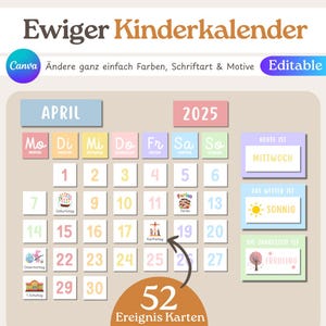 Perpetual children&#39;s calendar, Montessori calendar, visual wall calendar, everlasting calendar, children&#39;s room classroom calendar, homeschool