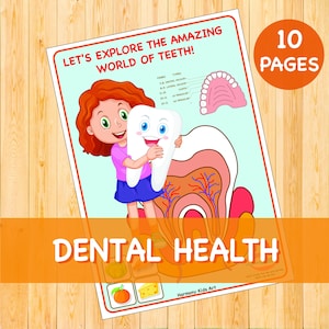 Teeth Anatomy Busy Book. Dental Health Printable Pack – Preschool & Toddler Activities, Homeschool Curriculum, Human Anatomy Learning