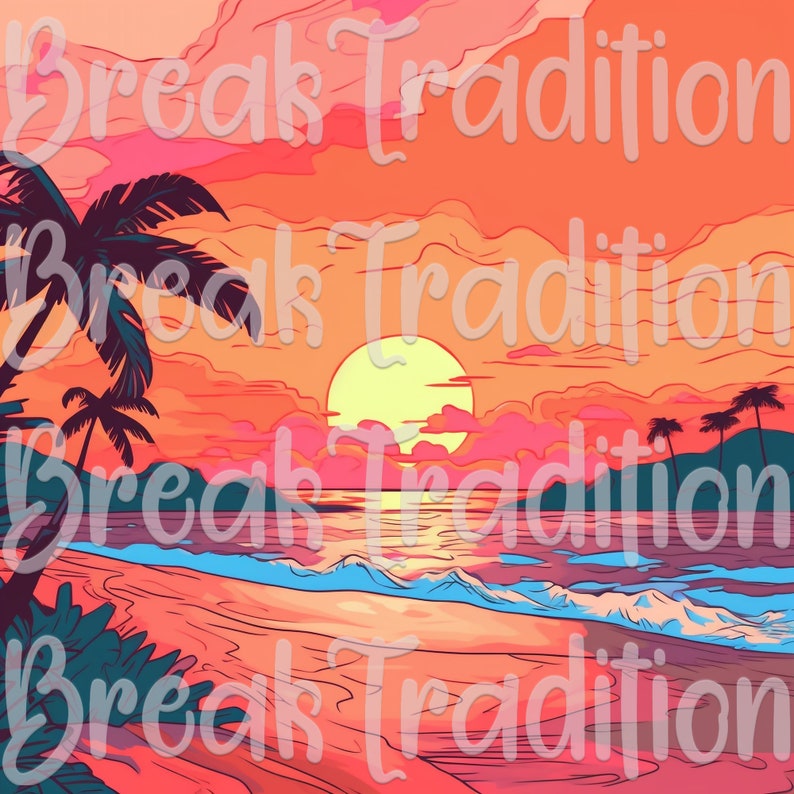 Beach Waves Art PNG Pack of 10 Beach Prints Digital Download Etsy