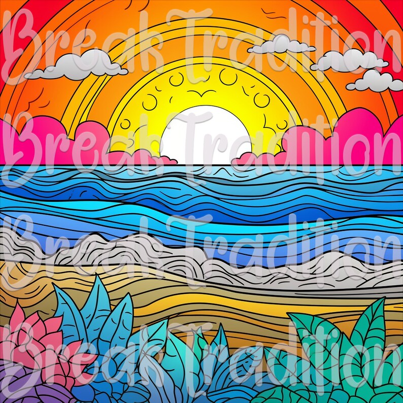 Beach Waves Art PNG Pack of 10 Beach Prints Digital Download Etsy