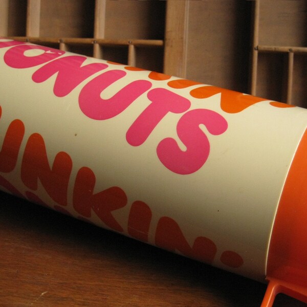 Vintage Dunkin' Donuts Thermos Pink and Orange