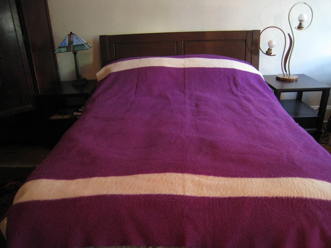 Hudson Bay Blanket Purple Wool 1953 Queen Elizabeth Coronation Etsy