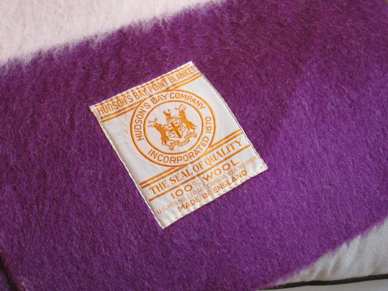Hudson Bay Blanket Purple Wool 1953 Queen Elizabeth Coronation Etsy