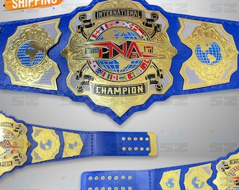 TNA 2025 International Heavyweight Cupitety Gürtel | Blaues Lederband, Erwachsene Größe