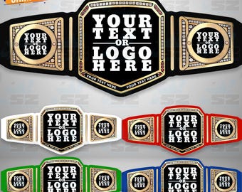Custom Championship Wrestling Belt: Personalized Heavyweight Trophy Award Logo & Name