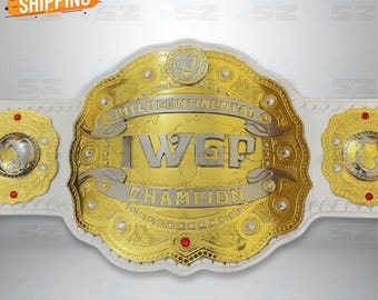 IWGP Intercontinental Championship Title Belt Replica | Single/Dual Plated | Adult Size Real Leather Strap