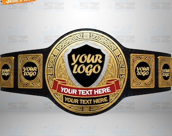 Custom Wrestling Championship Belt: Sports Award Trophy - Personalized Logo/Design/Text