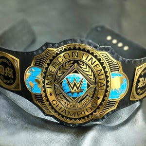 New INTERCONTINENTAL World Wrestling Championship Title Replica Belt | Custom Handmade Brass 2MM/4MM Plates | Black Real Leather Strap