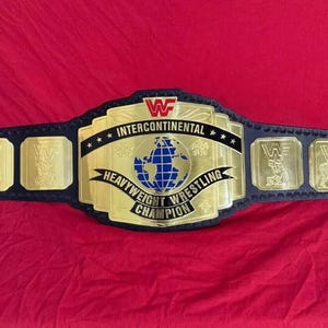Intercontinental Heavyweight Wrestling Championship Replica Belt | Custom Handmade Brass-Alloy 2MM/4MM/6MM/8MM Plates | Black Leather Strap