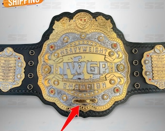 IWGP V4 Heavyweight Championship Belt 4MM/6MM Double Layers Stacked Plates | NJPW Pro Wrestling Belt | Real Leather, Adult Size