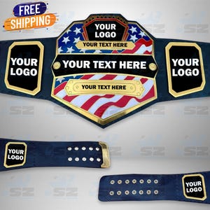 Custom Championship Belt–Personalized Name & Logo Title Belt | Custom USA Championship Belt | Handmade Personalized Logo Trophy/Award Belt
