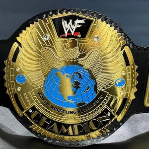 Big Eagle Attitude Era Wrestling Championship Belt | Gold Brass Plates & Real Leather Replica Title Belt | Adult Size