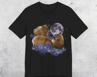 Funny Capybara T-Shirt – Retro 90s Moon Design