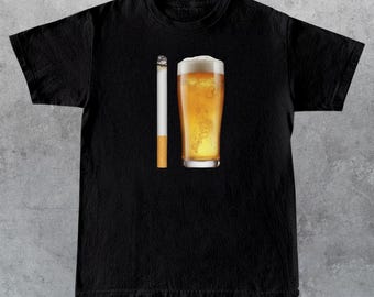 Zigarette und Bier Malle T-Shirt | Rauch und Bier Party Shirt