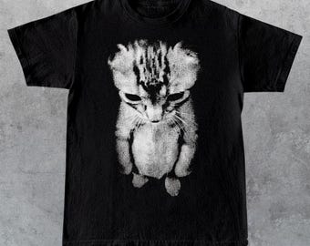 Sad Standing Cat Meme T-Shirt | Funny Depression Kitten Tee