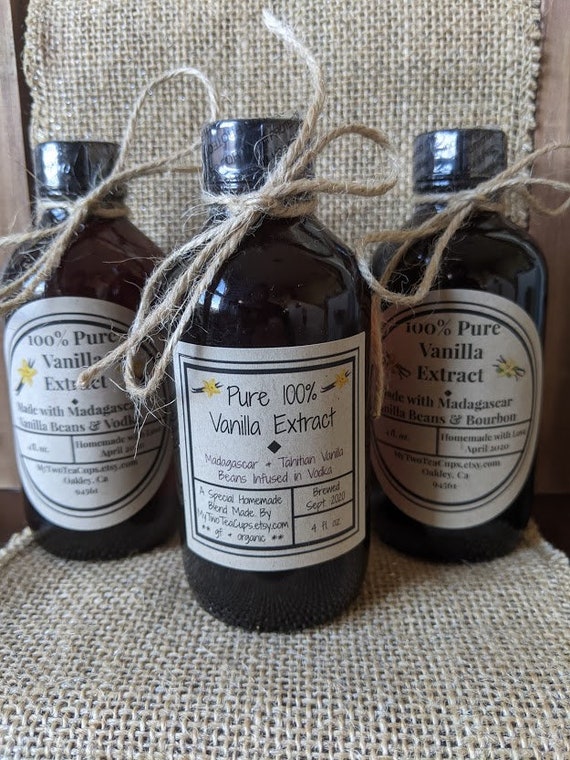 100% Pure Madagascar Vanilla Extract: Infused in Bourbon or Vodka  No additives SALE
