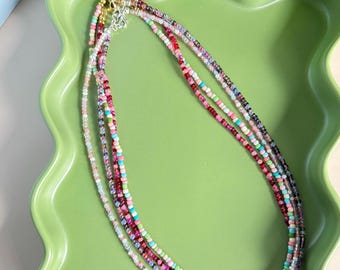 Colorful Seed Bead Necklace - 18 Inch