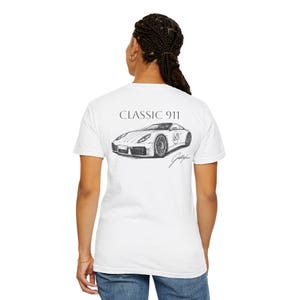 Porsche 911 T-Shirt: Classic Car Drawing, Ring-Spun Cotton Tee