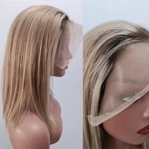 13x4 Lace Front Wigs Human Hair Bob Wig - 100% Remy Human Hair, Natural Black, Pre-plucked Hairline