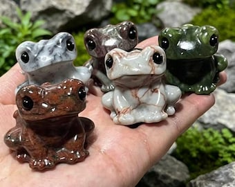 Grenouille en cristal naturel sculptée à la main, décoration d'intérieur, cadeaux de vacances, soin Reiki