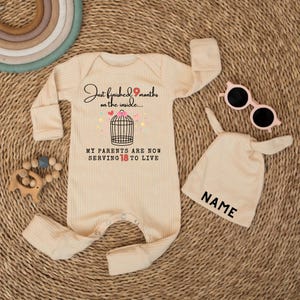 9 Months On The Inside Newborn Bodysuit,Funny Baby Shower Gift, Personalized Crib Romper, Coming Home Clothes, Baby infant outfit
