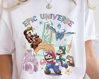 レトロエピックユニバースコンフォートカラーTシャツ：ファミリーパークトリップシャツ