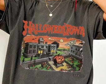ハロウィンタウン大学スウェットシャツ：レトロなハロウィン秋クルーネック