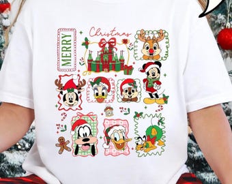 Retro Disney Christmas Shirt, Mickey and Friends Matching Family Vacation